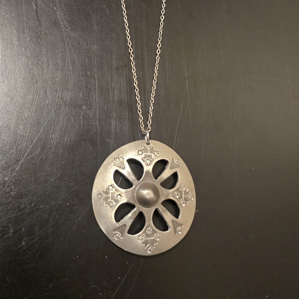 Norwegian Pewter Necklace By Norsk Handarbeide Rolf Buodd